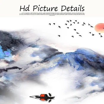Perie chineză Pictura Peisaj Postere si Printuri Panza Pictura Scandinave Arta de Perete de Imagine pentru Camera de zi