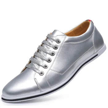 38-50 Pantofi Casual Barbati de Moda Handmade Vintage Pantofi de Aur de Argint de sex Masculin Pantofi Dantela-up Piele naturala Barbati de Agrement de Conducere Pantofi
