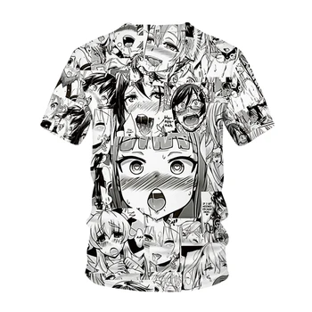 Noi Ahegao T-shirt Anime 3D de Imprimare Bărbați Femei Streetwear Lolita Anime O-Gât Hiphop Tricou Harajuku Topuri Casual Sexy Haine de Fata