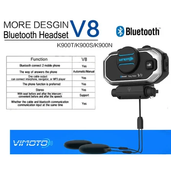 Versiunea în limba engleză 2set Vimoto V8 Casca Bluetooth Intercom Motocicleta setul cu Cască Stereo Căști Pentru Telefon Mobil GPS 2 Radiouri