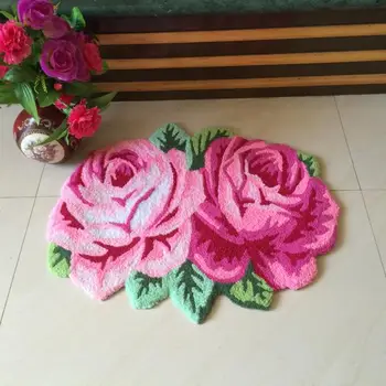 3D pink rose covor pentru baie covor covor living bucatarie flori covor intra covorașe de baie mat etaj hol anti-alunecare