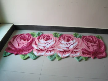 3D pink rose covor pentru baie covor covor living bucatarie flori covor intra covorașe de baie mat etaj hol anti-alunecare
