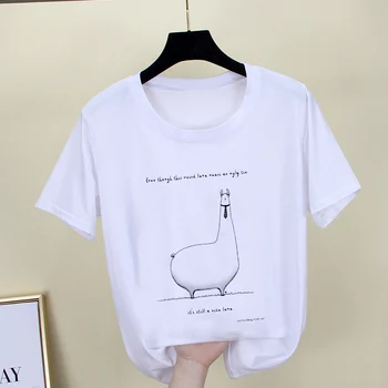 Pisica drăguț Tricou Femei Casual Amuzant oi Imprimare Tricou Harajuku Kawaii 90 de Moda T-shirt Vara Maneca Scurta Top Teuri de sex Feminin