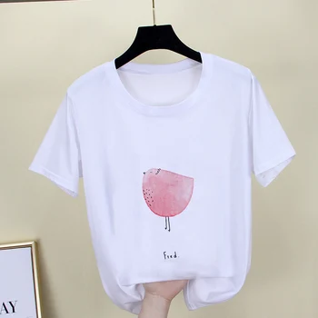 Pisica drăguț Tricou Femei Casual Amuzant oi Imprimare Tricou Harajuku Kawaii 90 de Moda T-shirt Vara Maneca Scurta Top Teuri de sex Feminin