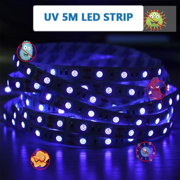 LED 5M Dezinfectie cu UV Benzi de Iluminat DC12V 5050SMD Lumina UVC Bactericid Lumini Ucide Acarianul de Praf Sterilizator Bucătărie Acasă Lămpi