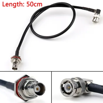 Areyourshop Cablu RG58 BNC Male Plug Unghi Drept BNC Jack Bulkhead Coaxial Coadă 20CM 50CM 100CM en-Gros de Sârmă de Cablu