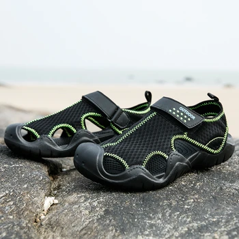 Barbati Pantofi De Vara De Mare Dimensiune A Ochiurilor De Plasă Respirabil Bărbați Sandale Plaja Pantofi De Apă De Sex Masculin De Călătorie Ușor Sandale Outdoor Sex Masculin Încălțăminte