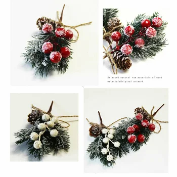 10buc Decor de Crăciun Artificial Pin Ramură Holly Berry Buchet de Flori Alege Xmas Decor Ornament