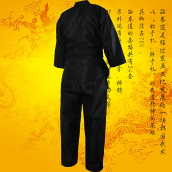 Copiii adulți Bărbați Femei Negru taekwondo uniformă dobok wtf Bumbac tae kwon do set haine TKD seturi de îmbrăcăminte de centura karate costume de dobok