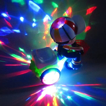 LED Roti Cascadorie de Iluminat Dinamic Tricicleta Model Electronice Mașină de Jucărie Intermitent Muzica Auto Jucarii Pentru Copii Baieti Fete