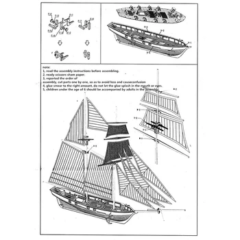1:100 Scara de Creatie Mini din Lemn cu Panze Nava Kit Barca Jucărie Cadou Manual DIY Model de Decor Consumabile