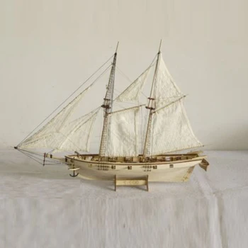 1:100 Scara de Creatie Mini din Lemn cu Panze Nava Kit Barca Jucărie Cadou Manual DIY Model de Decor Consumabile
