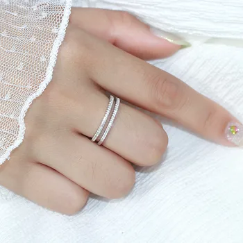 Vecalon Romantic Iubitorii de Bijuterii Argint 925 inel 5A Zircon Cz Promit Logodna nunta Trupa inele pentru femei bijoux