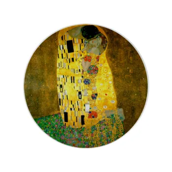 Klimt Tablou Agățat Placă De Perete Decorative Vase Ceramice Ambarcațiuni Birou De Afișare Europene Decor Platou Rotund Gustav Klimt Sarutul Element