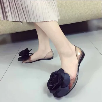2019 gol sandale PVC pantofi pentru femei subliniat dulce doamnelor superficial gura de mari dimensiuni pantofi retro stil de vara