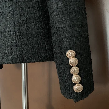 De ÎNALTĂ CALITATE, cele mai Noi Moda 2020 Designer Sacou Femei Dublu Breasted Leu Butoane Tweed Blazer Jacheta