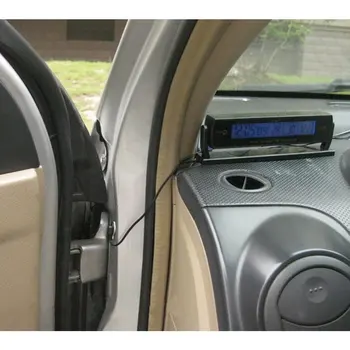 Ecran LCD voltmetru Auto cu Ceas Calendar în Interiorul OutsideThermometer Tensiune Metru