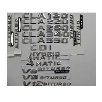 Chrome Portbagaj Spate Scrisori Insigna Emblema Embleme pentru Mercedes Benz CLA45 CLA63 AMG CLA200 CLA220 CLA260 CLA300 CLA400 CDI 4MATIC