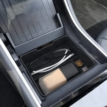 Storger Pentru Tesla Model 3 Centru de Cotiera Consola Tavă Organizator Cutie de Depozitare Monedă și ochelari de soare, Suport de Telefon Styling Auto Accesorii