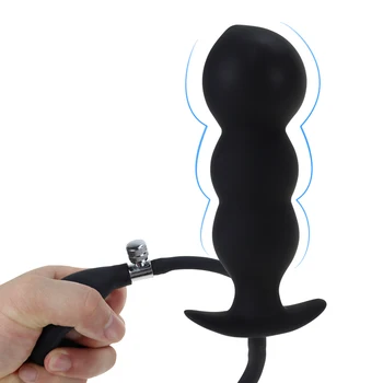 Gonflabile Anal Plug cu Pompa Extensibil Anal Fundul Pompei de Aer umplute cu Dildo Butt Plug Anus Dilatator Masaj Jucărie Sexuală pentru Bărbați Adulți