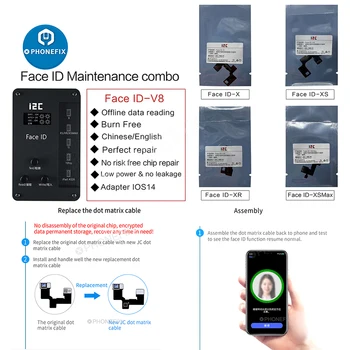 I2C IFace-V8 Programator Dot Matrix Citit Scrie Instrument de Reparații Pentru iPhone X-11Pro max Fața ID-ul de Reparații Înlocui Dot Matrix Cablu