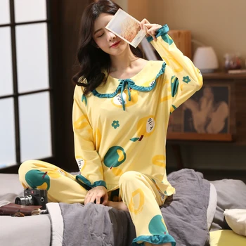 En-Gros De Seturi De Pijamale 2020 Toamna Stil Subțire De Imprimare Generație De Femei Timp De Pijamale Costumul Acasă Femeile Cadou De Sex Feminin Pijamale Set
