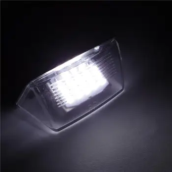 2 buc 18 LED-uri de Înmatriculare Lumini Lampa Pentru Peugeot 206 207 307 308 406 Citroen C3/C4/C5/C6 6500K Lumină Albă de Înmatriculare Lumini