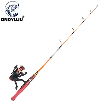 DNDYUJU Combinație (lanseta + Ice Tijă de Pescuit+Ice Momeală Cârlig) Fibră de Sticlă de Gheață Nada de Pescuit Tijă 2 Secțiuni 0,7 m Lungime