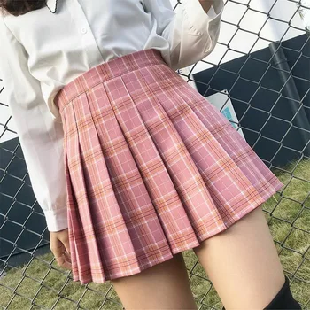 Vara Femei Fusta Mini Fusta Femei Stil Preppy Carouri Fuste Plisate pentru Fete Drăguț Japoneză Școală Doamnelor Kawaii