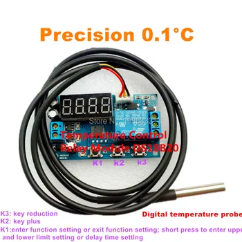 12V de Mare precizie Inteligent Termostat Termostat Controler de Temperatura DS18B20 Senzor Timer Întârziere de Timp de Comutare a Releului