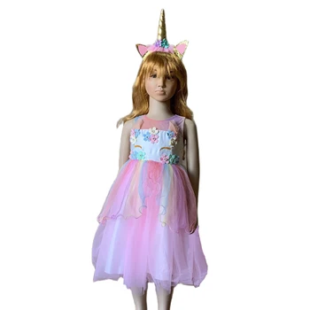 Unicorn Rochii pentru Elsa Costume de Carnaval pentru Copii de Craciun Rochii pentru Fete Ziua de nastere Printesa Rochie pentru Copii Rochie de Petrecere Fantasia