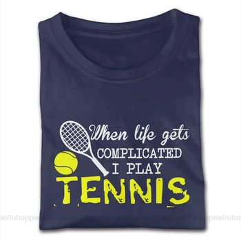 Negru îmi Place să Joace Tenis Tricouri pentru Barbati Personalizat cu Mânecă Scurtă și Moale de Bumbac, O-neck Shirt
