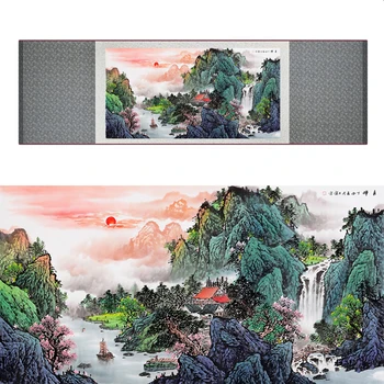 Peisaj pictura arta Munte și Râu de arta pictura Sunburst pictura Chineză peisaj painting19062921