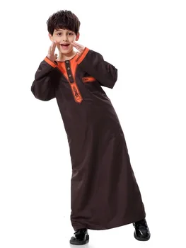 Turcă Musulmană Copii Abaya Jubba Echipa Kimono Băiat Echipa Thawb Caftan pentru Copii Haine Islamice Haine Lungi Rochie Dubai Arabe