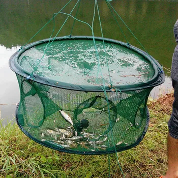 FishingLife Pliabil Portabil Automat De Pescuit Creveți Capcana Net De Pește Creveți Pește Crab Turnate Două Straturi De Plasă 5 6 7 8 Gauri
