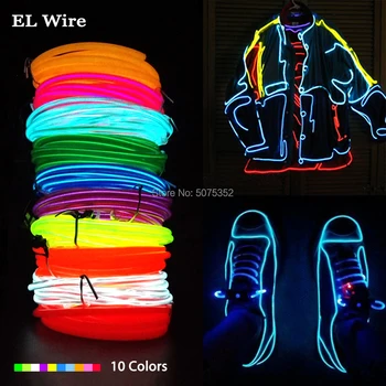 15M/20M Costum Pantofi Decor 3.2 mm Strălucire Neon EL-Wire Rope 12V Lumina de Neon Petrecere de Dans Evenimente Decor LED Benzi Flexibile LED Cablu