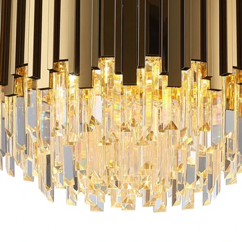 Modern candelabru de cristal pentru living aur din oțel inoxidabil cristal lampa de dormitor, sufragerie decor agățat de corpuri de iluminat
