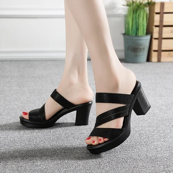 GKTINOO Femei Papuci Sandale de Vară 2021 7cm Tocuri inalte Femei Pantofi pentru Femeie Papuci de Vara, Sandale, Pantofi Casual
