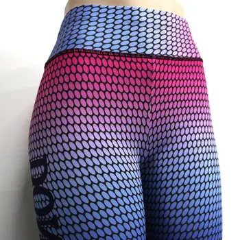 Femei De Talie Mare Butt Lift Pantaloni De Yoga Gradient De Puncte Colorate Litere Imprimate Jambiere Sport Sală De Gimnastică Antrenament De Fitness Push-Up Dresuri