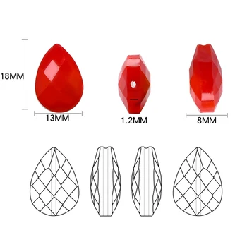 10buc/Lot Picătură de Cristal Pandantiv Roșu 13X18MM Sticlă Fațete Teadrop Margele Ieftine ștrasuri din Mărgele Meserii Material de Luare de Bijuterii Accesorii