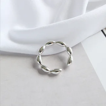 Noul Unic Elipsă Margele Inele Argint 925 Inele Geometrice Deschide Inele pentru Femei bague femme anel feminino aneis