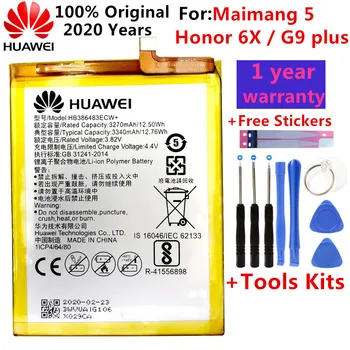 Huawei Original Baterie HB386483ECW+ 3340mAh pentru Huawei Maimang 5 / Honor 6X G9 plus MLA-AL00 MLA-AL10 Înlocuire Baterii