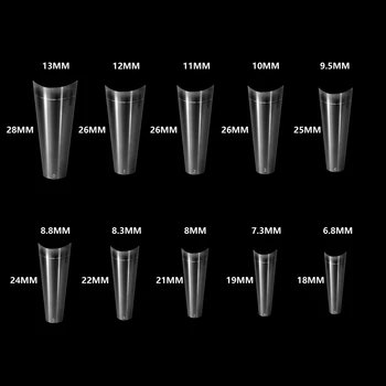 500pcs Unghii False Tips 10 Dimensiune Naturale de Unghii Transparent Instrumente de Artă franceză Sicriu Acrilic UV Gel Unghii False Pentru Extensie de Unghii