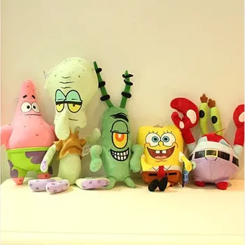 Drăguț Spongebaby Jucărie de Pluș de Desene animate Anime SquarePants Umplute kawaii Animal Perna Papusa Brinquedos pentru Copii de Ziua Xams Cadou