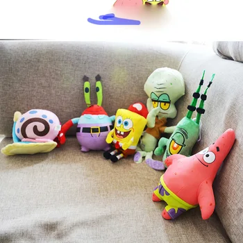 Drăguț Spongebaby Jucărie de Pluș de Desene animate Anime SquarePants Umplute kawaii Animal Perna Papusa Brinquedos pentru Copii de Ziua Xams Cadou