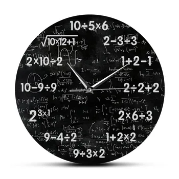Matematica Clasa Neagră Tablă Tăcut Perete Ceas De Clasă Matematică Semn De Perete Ecuații Matematice De Perete Ceas De Matematica Tocilar Profesor Cadou