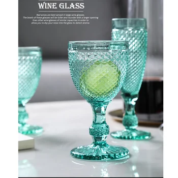 Paharul de vin Nunta Pahar de Șampanie Petrecere Suc de Cupă Creative Europene de Relief Diamant Plumb Îngroșat de Sticlă Gravate Modele
