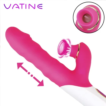 VATINE Telescopic Dildo Vibrator punctul G Rabbit Vibrator Stimulator Clitoris Lins Supt Jucarii Sexuale pentru Femei pentru Sex Shop Jucarii
