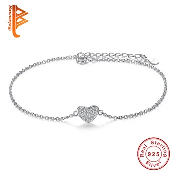 En-gros 3pcs la Modă Argint 925 Bratari Inima de Cristal Reglabil de Link-ul Lanț Brățară Bijuterii Pentru Femei, Cadou