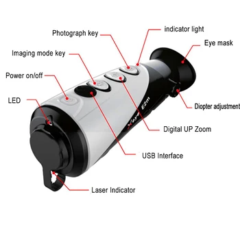 X-infraroșu E2m Imagini Termice cu Infraroșu cu Laser de Poziționare Termică Viziune de Noapte Monocular Digital Portabil în aer liber Dispozitiv de Vânătoare